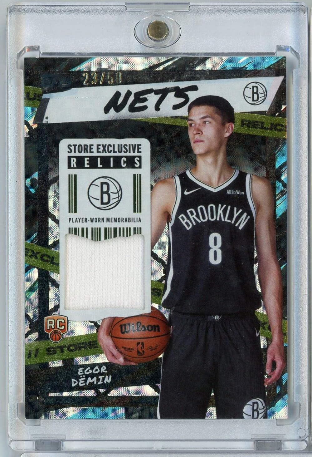 2025 Topps Egor Demin #SRED /50 Store Exclusive Relics Brooklyn Nets Rookie RC Basketball Card