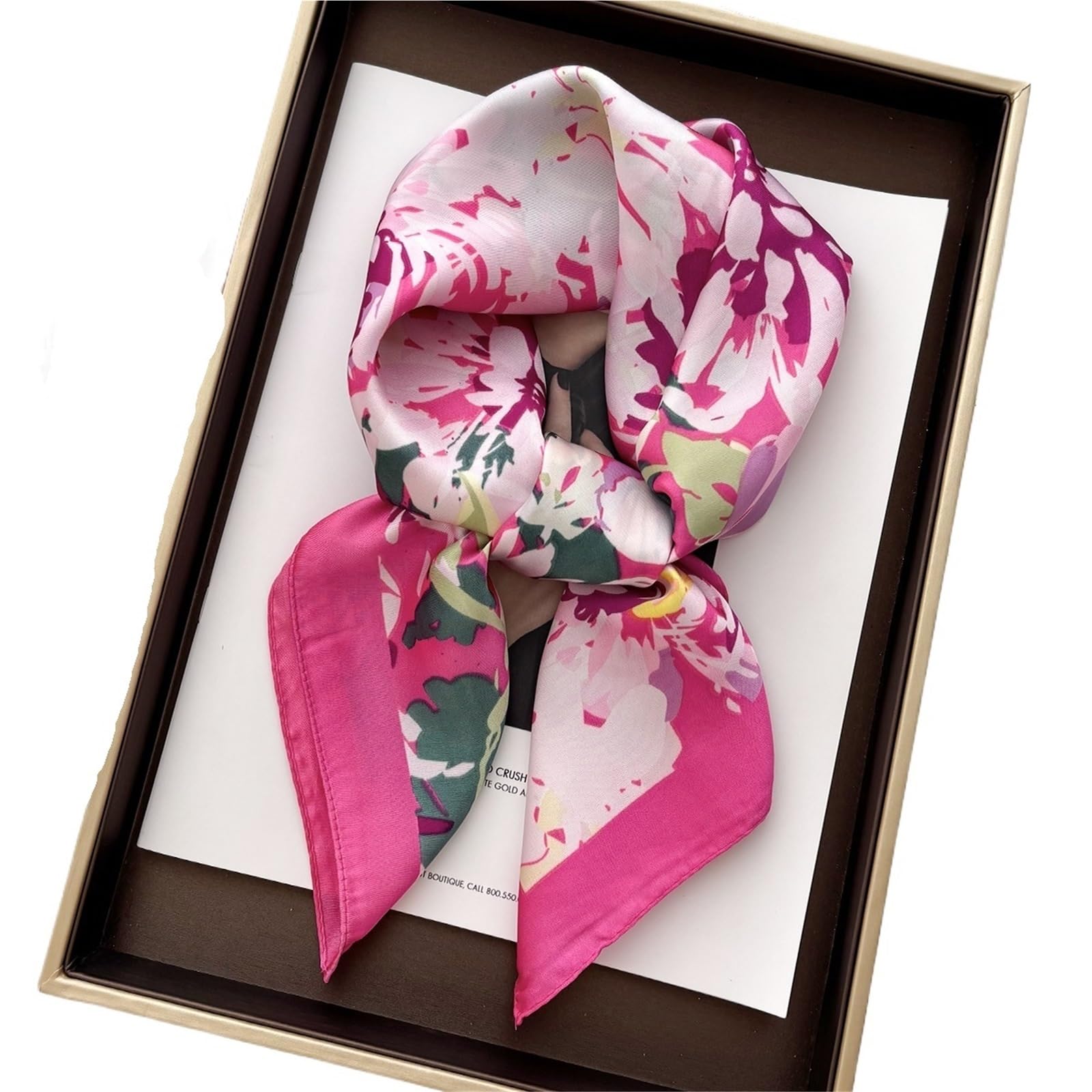 Bufanda de Seda for Mujer, Bufandas Estampadas, pañuelo Cuadrado de satén Suave, chales for Mujer, Hijab 70X70CM