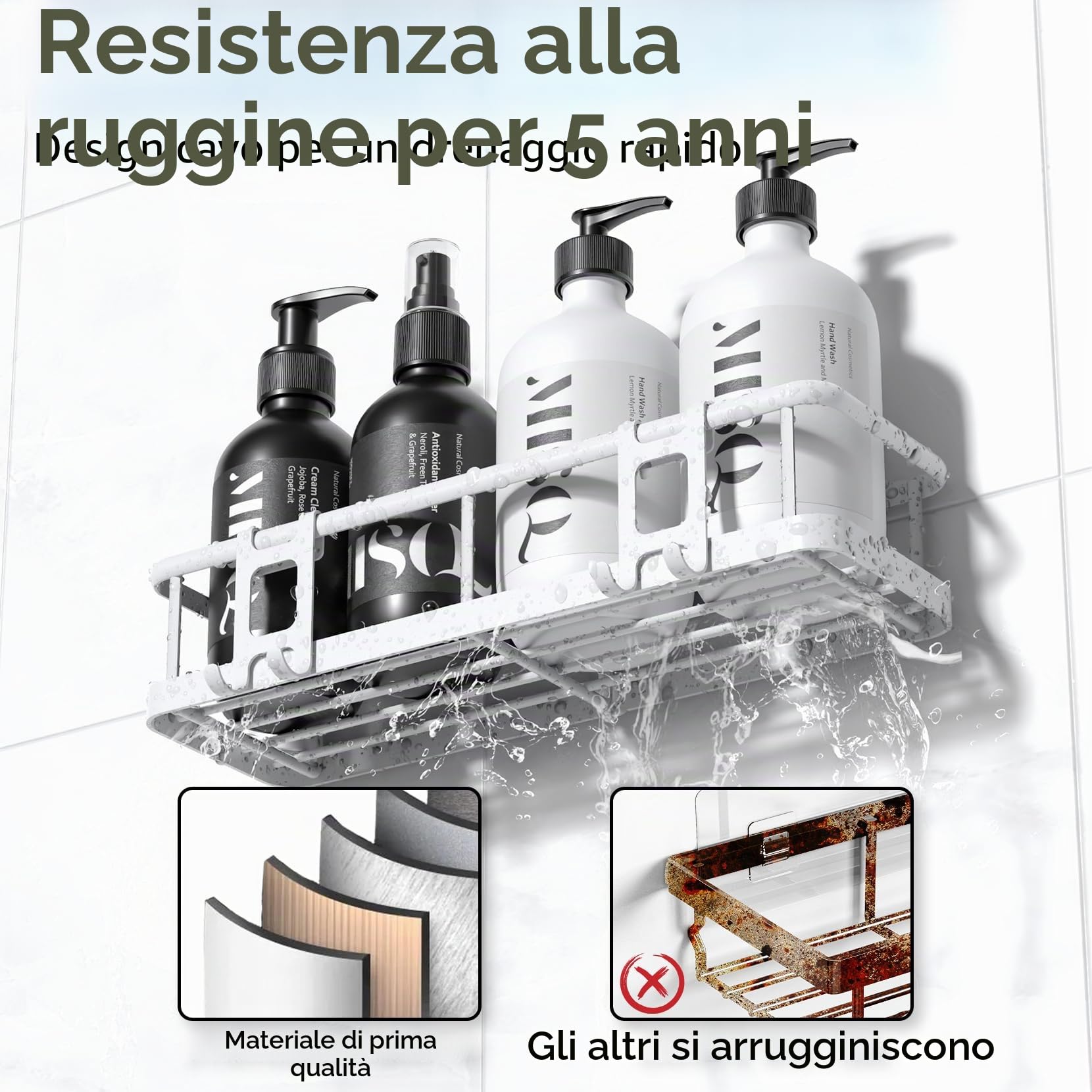 YASONIC Mensole Doccia Mensole Bagno - Bianco