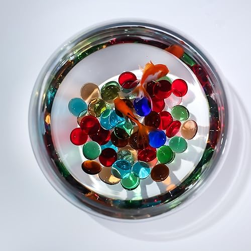 Miniatura 5 de CYS EXCEL Cuentas de vidrio de colores surtidos de 5 libras para jarrones, cuentas de piedras preciosas de mármol planas, rellenos de jarrones,