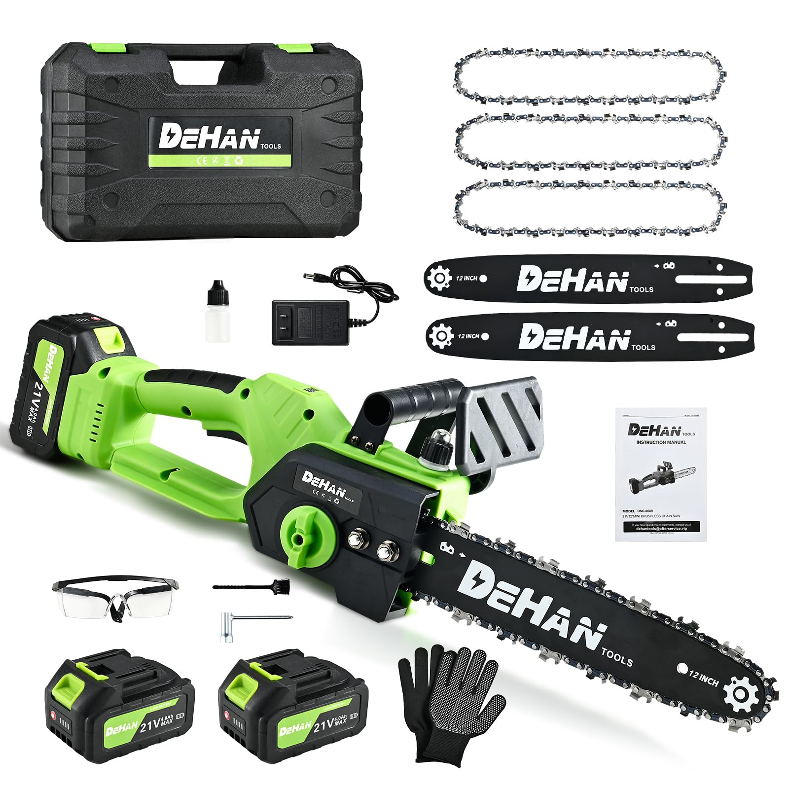 DEHANTOOLS 12 inch brushless chainsaw