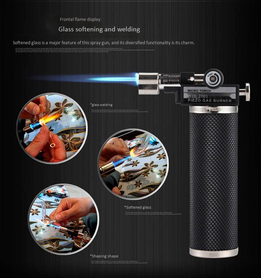 Flamme Réglable de Briquet de Butane de Cuisine de Chalumeau Approprié Au BBQ/Crème/Faisant Cuire/Souder