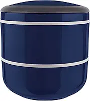Marmita Lunch Box para Micro-ondas Dupla Azul, LB4052-AZ, Euro Home