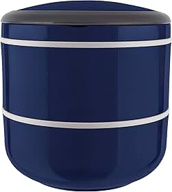 Marmita Lunch Box para Micro-ondas Dupla Azul, LB4052-AZ, Euro Home