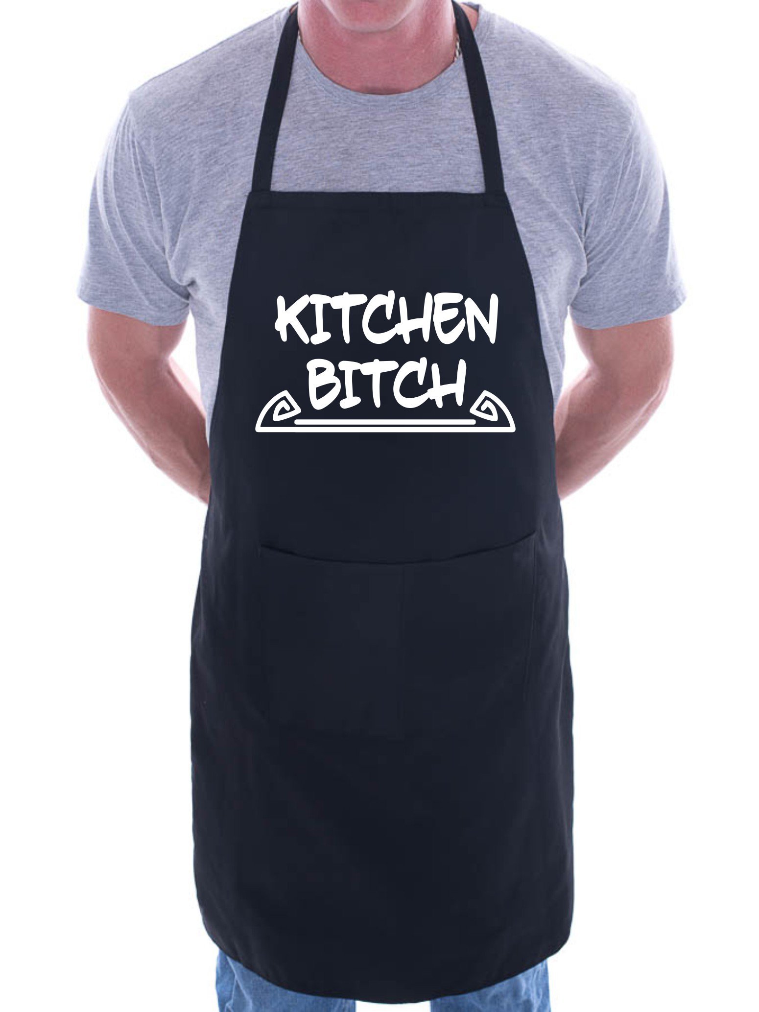 Print4U Kitchen Bitchin Funny BBQ Cooking Novelty Apron Black