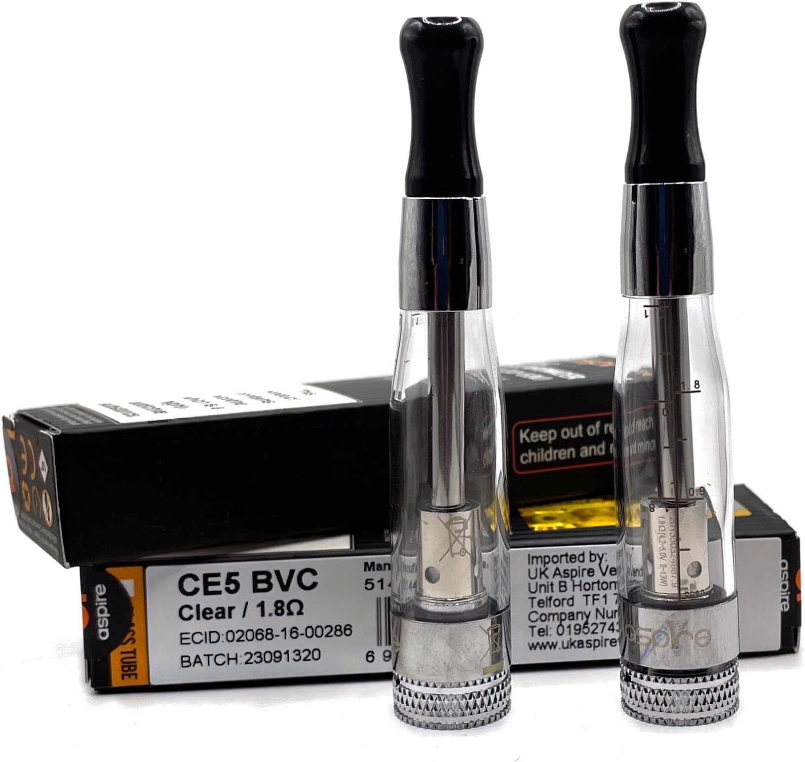 2-Pack CE5 BVC MTL Vape Tank Bundle By Northern Vape Compatible with Aspire BVC Coils/All 510 -GS eGo -EVOD Battery