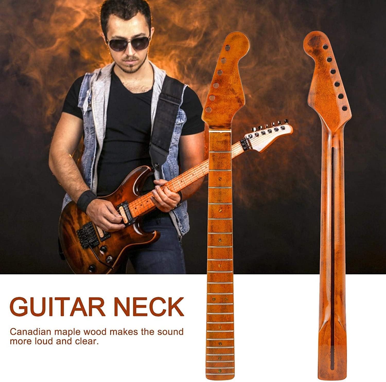 Szyja gitarowa, 21 progów podstrunnicy klonowej uchwyt, do części gitary elektrycznej ST Strat zamiennik