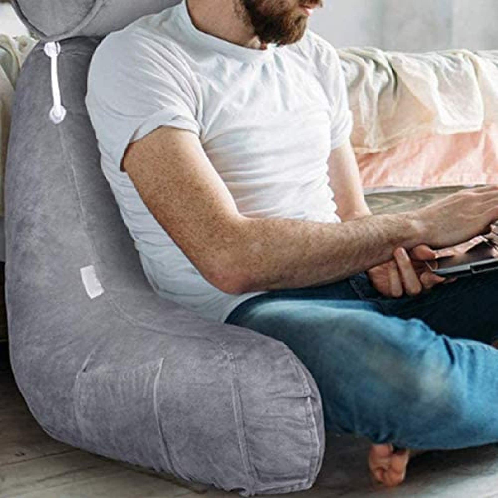 Morbido Cuscino Da Lettura Triturato, Cuscino Per Riposo A Letto In Memory Foam, Cuscino Da Lettura Con Memory Foam Triturato, Cuscino Per Lettura E Riposo A Letto Con Braccia Di Supporto, P