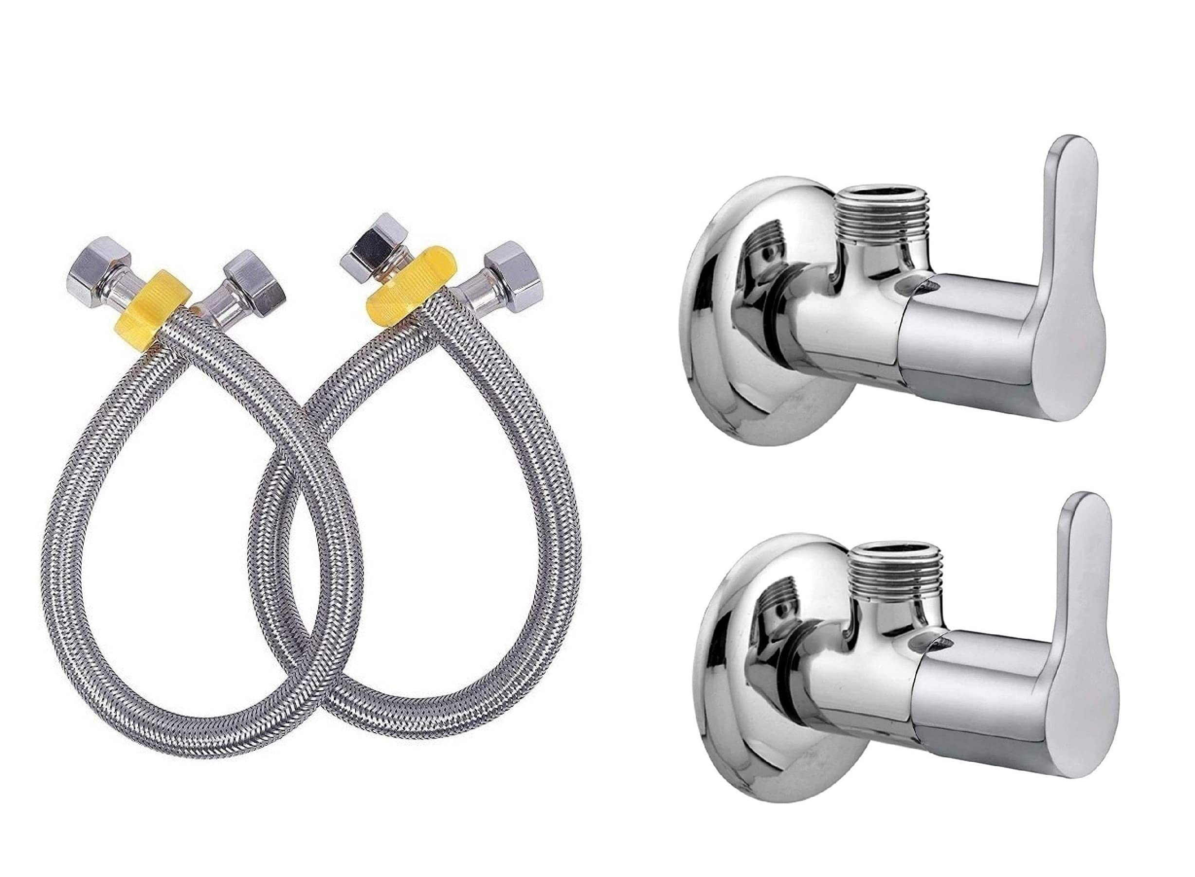 Clinton Flora Angle Valve with 24 Inch Connection Pipe for bathroom, geyser connection and washbasin connection (pack of-2) (B09MQW3VLP) Amazon Price History, Amazon Price Tracker
