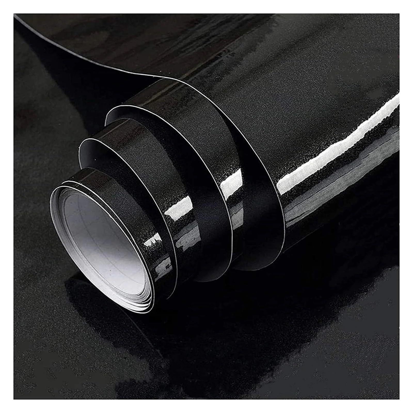Aywtiun Black Oil Proof Waterproof Contact Paper Glossy Wallpaper Self Adhesive Waterproof Oil Proof Sticker Diy Kitchen Counter Panels For Kitchen Worktop Fridge Splashback(40Cmx5m)