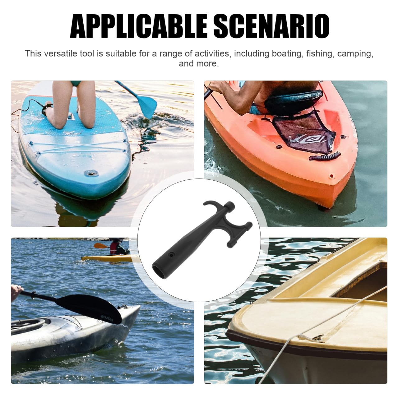 UPKOCH Spitzhacke Dock-Hardware Bootszubehör Hakenkopf für Rettungsboote teleskopisch Bootshaken Boot Haken Mehrzweck Kajakhaken Schwimmhaken für Verlängerungsstange Nylon Black