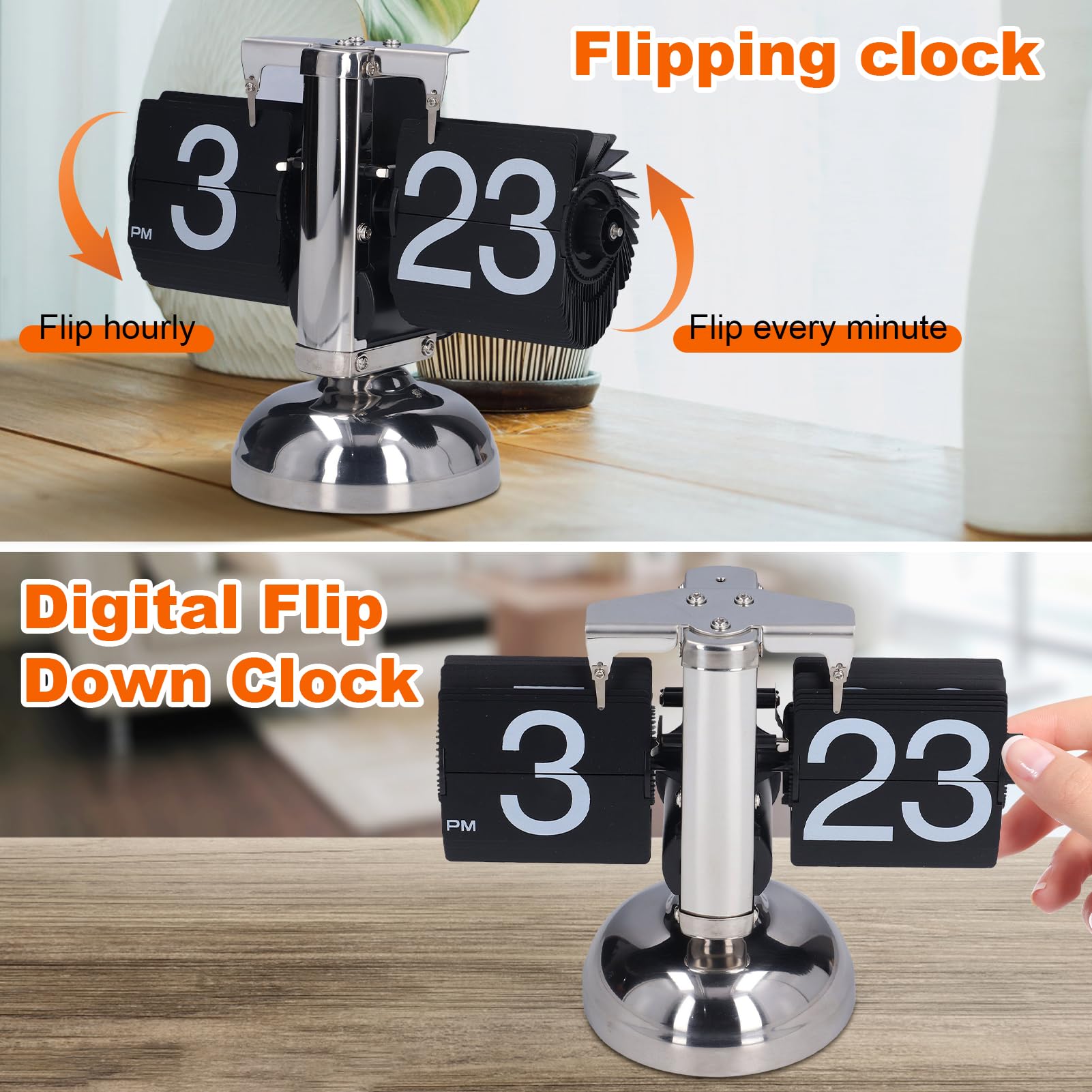 Reloj Flip Digital Retro de Escritorio con Giro de Página Automático