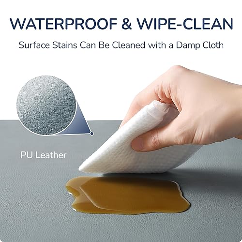 Miniatura 2 de Tapete de juego para bebé para suelo, tapete de cuero vegano de 50 x 50 pulgadas, tapete de juego acolchado de espuma viscoelástica de 1.3 pulgadas