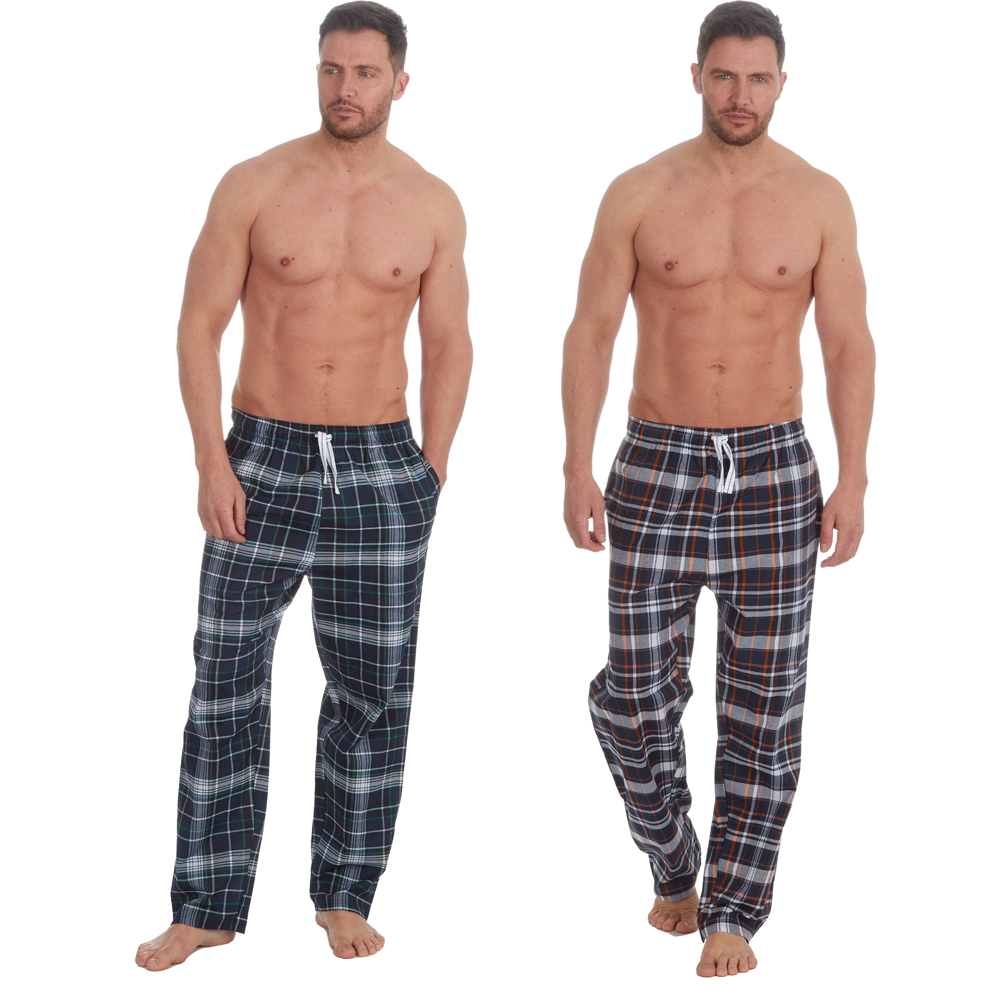 INSIGNIAMens Woven Pyjamas Lounge Pants Bottoms Check (2 PACK)