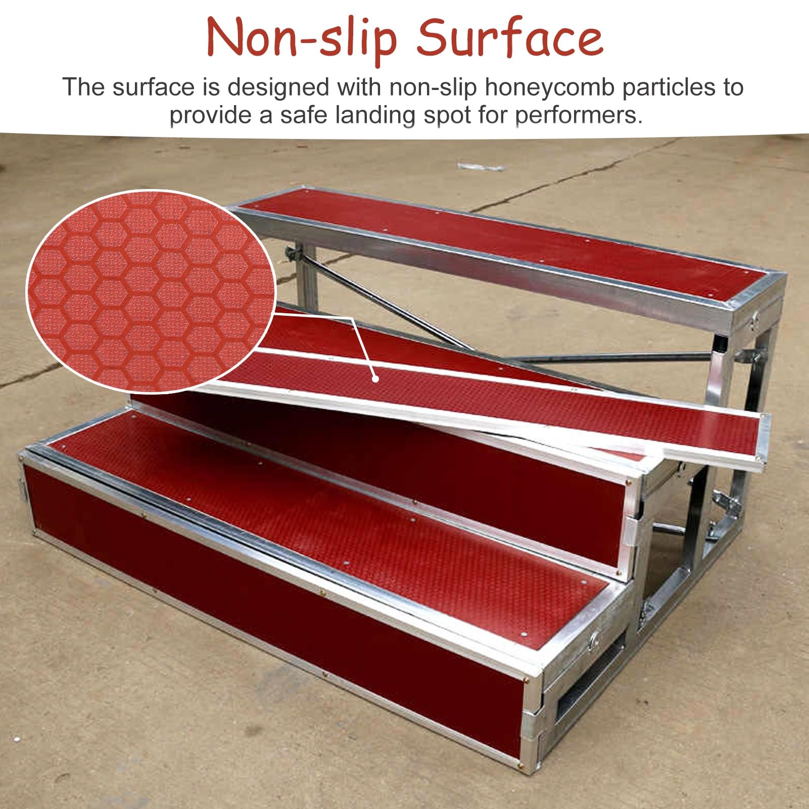 Plataforma escénica Ajustable de 3 Niveles para coros: Plataforma portátil Antideslizante para Bodas, Eventos, actuaciones y Fiestas. Sistema de escalones con Visibilidad Mejorada para una ó