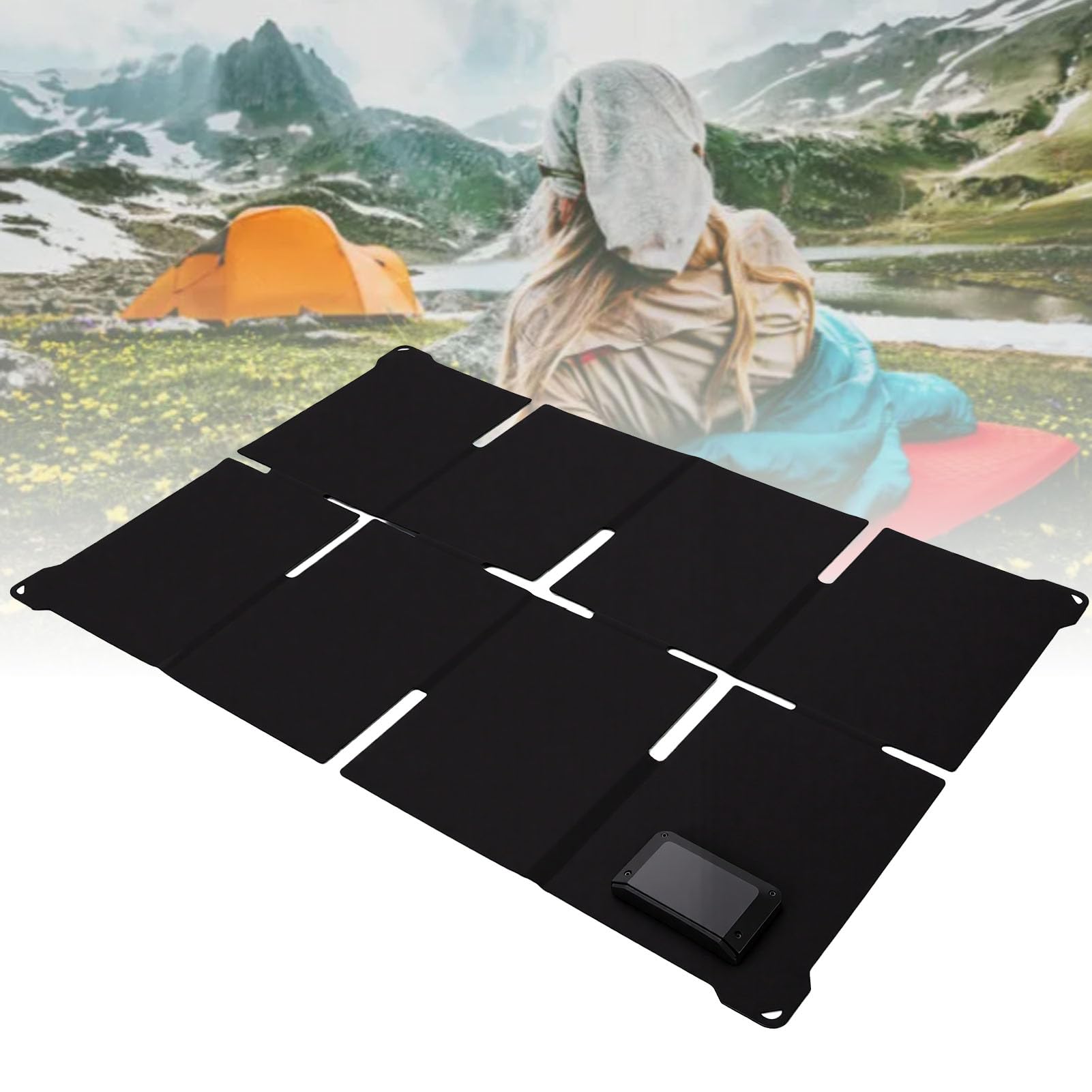 Drfeify Przenośna ładowarka Słoneczna, Składany Panel Słoneczny ETFE 45 W z USB C USB A DC5521, 25% Mocy Wyjściowej Monokrystalicznej, Kompaktowa ładowarka do Camping Piesze Wycieczki Travel Power