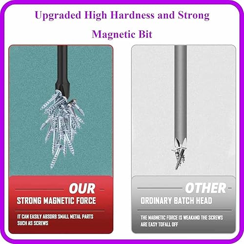 Miniatura 4 de Puntas antideslizantes y a prueba de golpes D1 con puntas de destornillador Phillips, Sueas, alta dureza mejorada y fuerte punta magnética (juego de