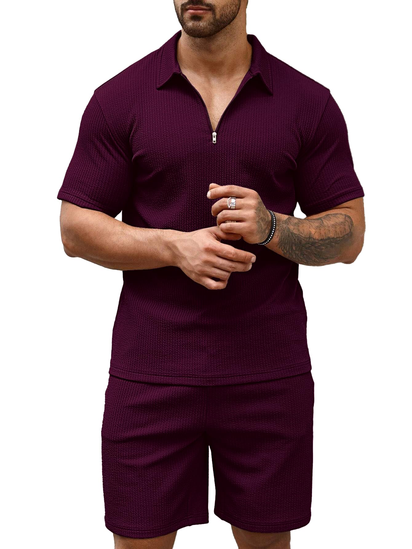 Vogaan Men's Nightwear Shorts - Wine