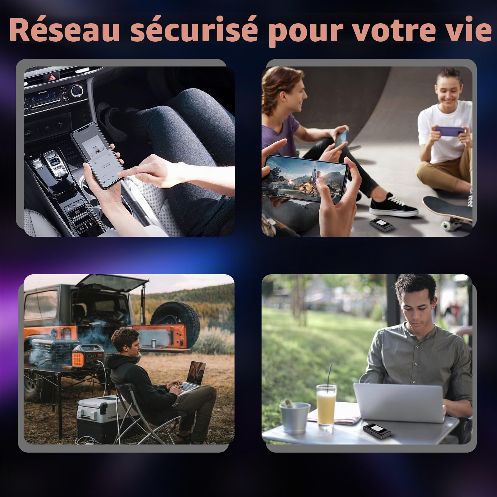 Routeur 5G Wi-FI 6 Portable - Jusqu'à 2,7 Gbit/s, 5000 mAh, Double Bande 5G, Wi-FI de Poche avec Couverture dans Plus de 200 Pays, connectable à jusqu'à 16 appareils