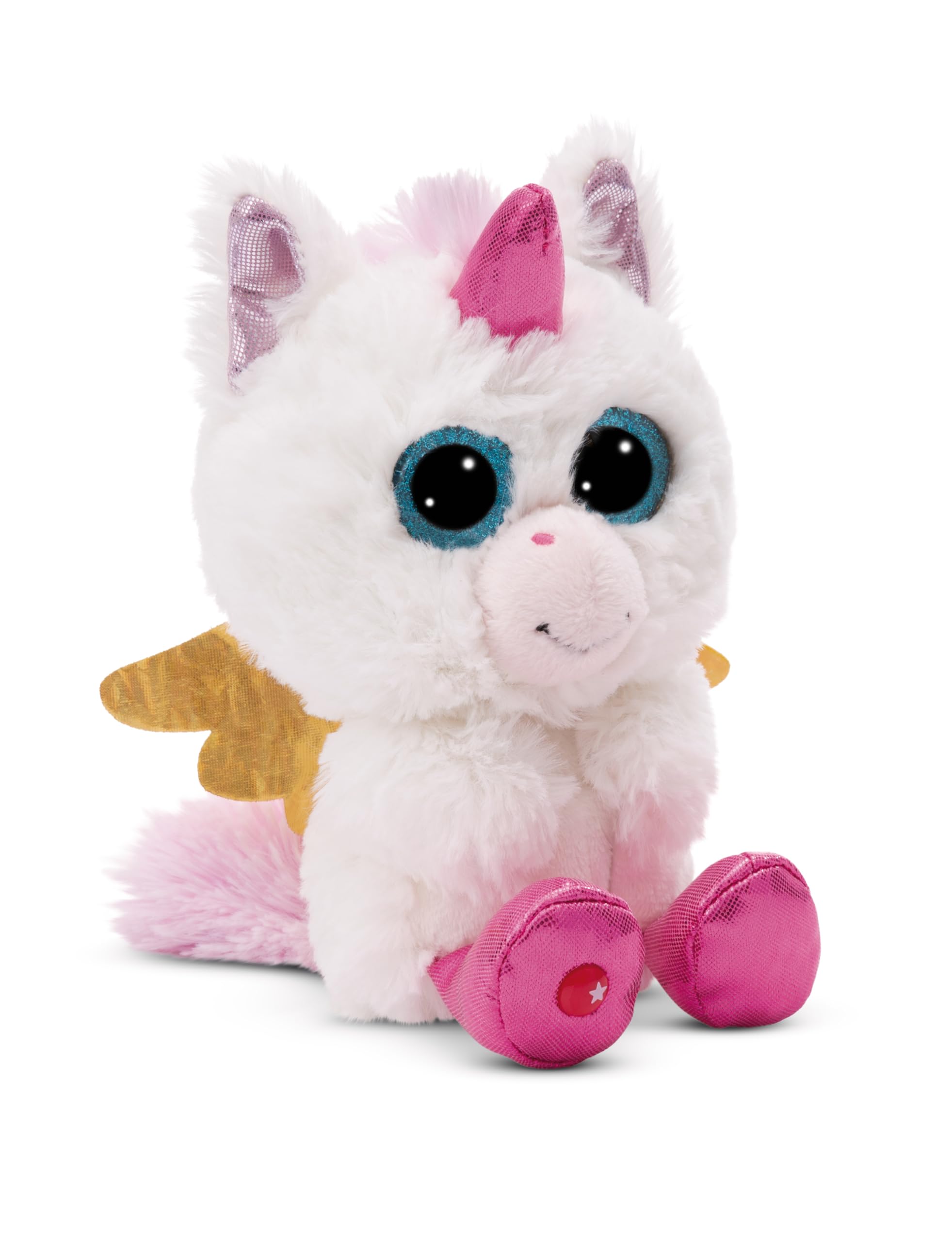 NICI soft toy GLUBSCHIS Unicorn Glowy Kaddi 15cm white - Cuddly cute plush to snuggle and play with, for children & adults, great gift idea - 49695
