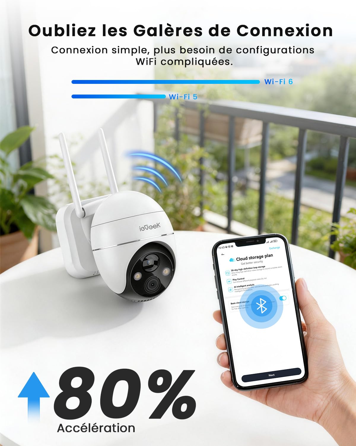 ieGeek 3K 5MP Camera Surveillance WiFi Exterieure sans Fil Solaire - 360° PTZ Camera Solaire PIR Détection Humaine, Vision Nocturne Couleur, Audio Bidirectionnel, Sirène Alarme/Alexa/IP65