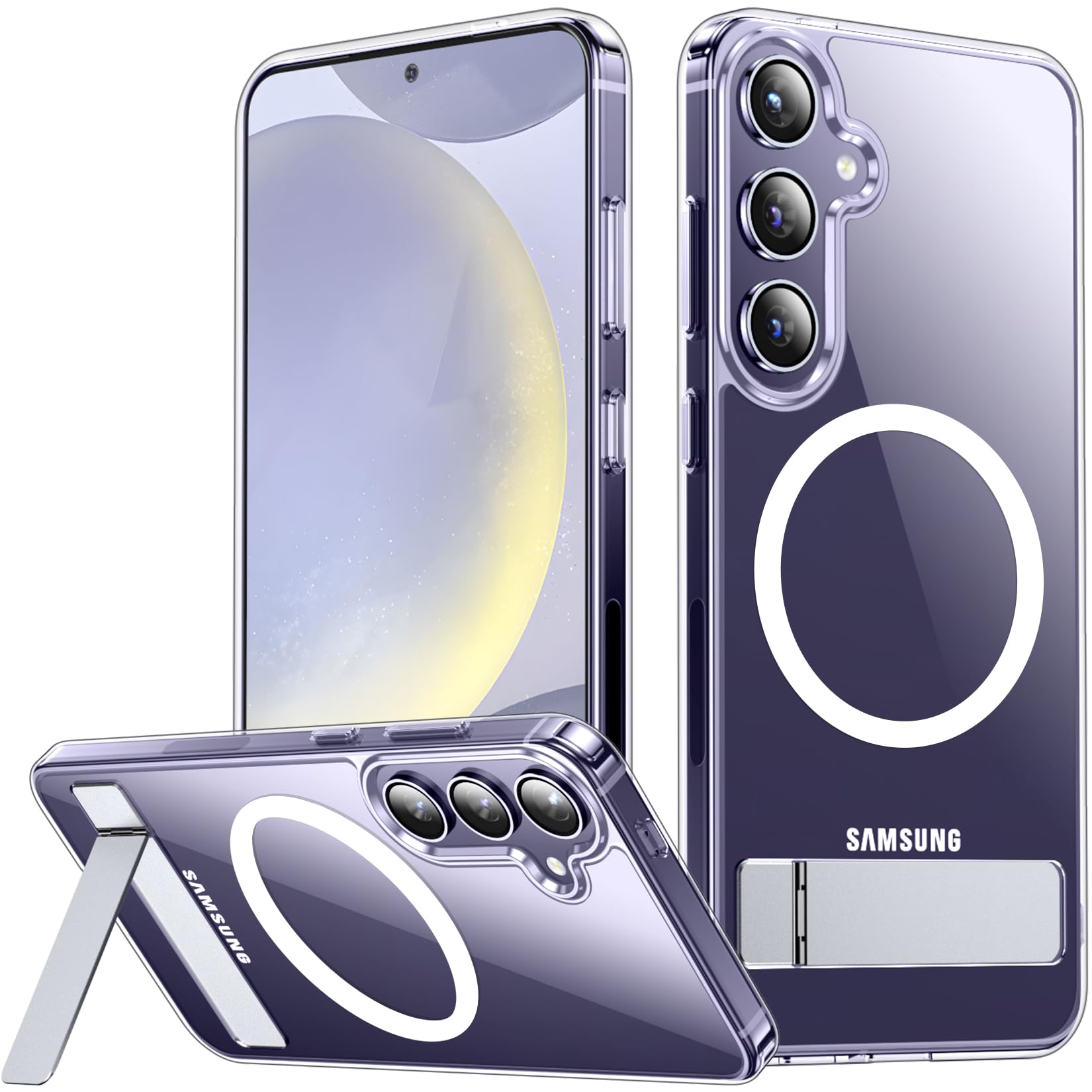 SPIDERCASE for Samsung Galaxy S24 Case,with Stand,Clear