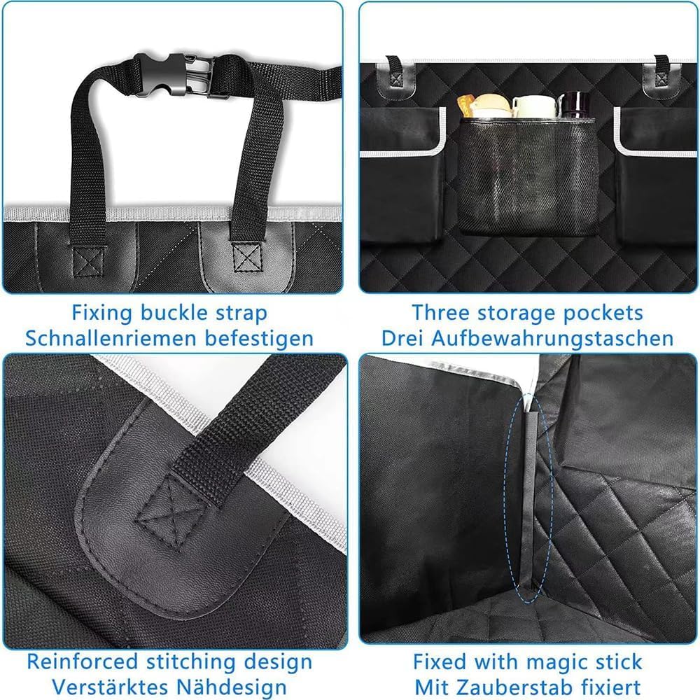 Housse de Coffre pour Chien Compatible avec pour Citroen Jumpy III Bus/Transporter 2016, Tapis Protection Voiture étanche Anti-Rayures 5 Couches Noir
