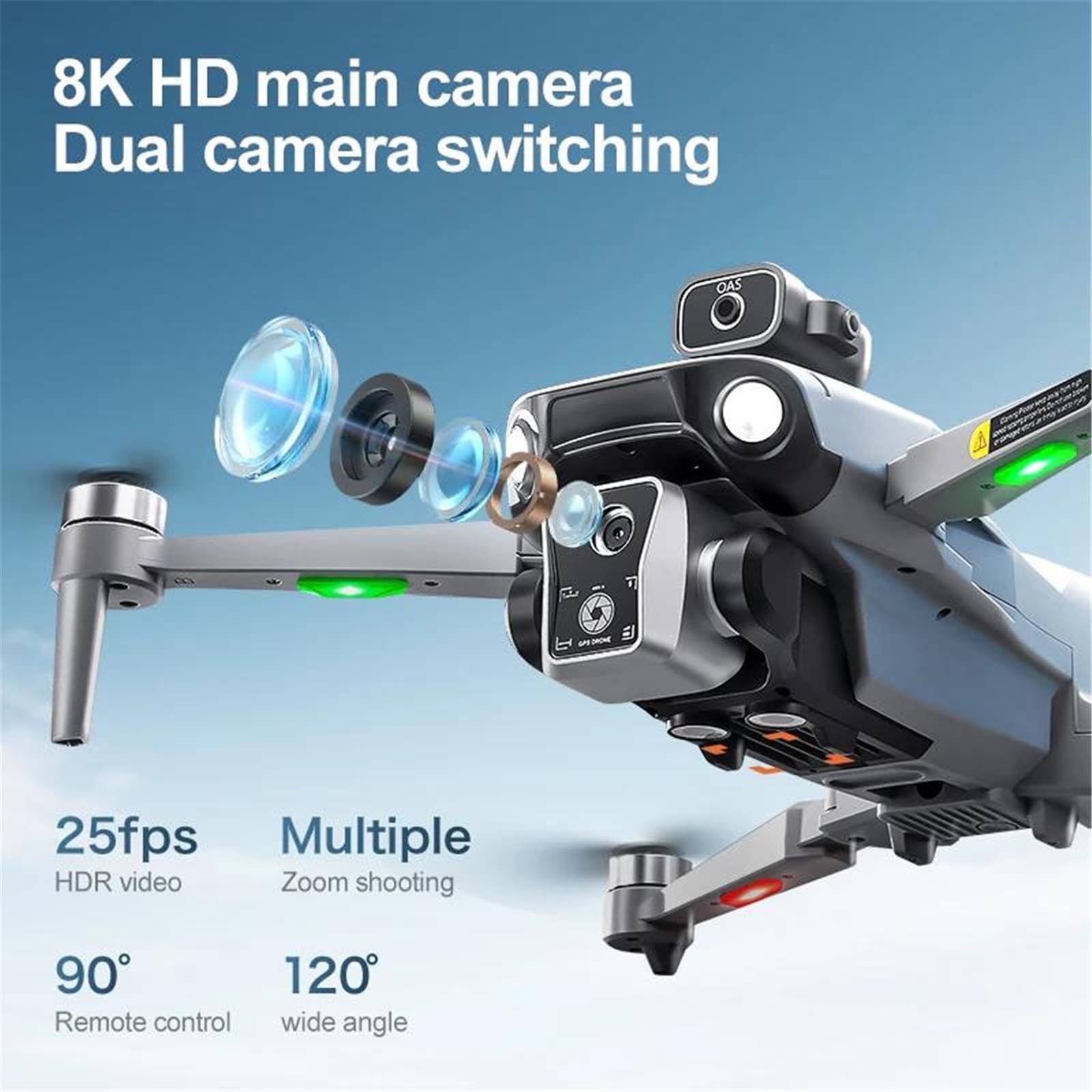 Nuevo dron k19 MAX GPS Profesional con cámara 4k, FPV, cámara aérea, Cepillo para Evitar obstáculos con Pantalla Grande, Control Remoto, dron Plegable,Triple Battery