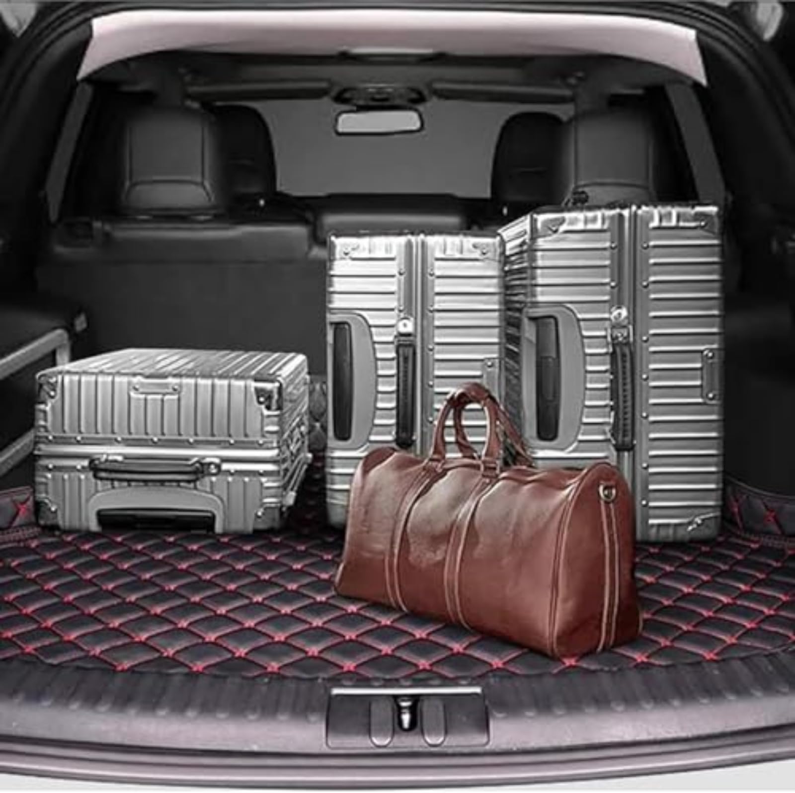 GVCIUSM Auto Tappetino Bagagliaio Pelle per Alfa Romeo Junior 2024-2026 Misura Vasca Baule Tappeto Antiscivolo Fodera Bagagli Interni Accessori