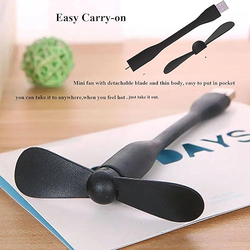 Miniatura 6 de Soseelnee Mini ventilador USB, ventilador de bolsillo portátil alimentado por USB-A, enfriador pequeño, funcionamiento silencioso, para oficina en