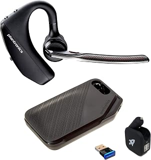 Plantronics Voyager 5200 UC Bluetooth Headset Bundle - for Smartphones, PC, MAC Using RingCentral Software or App, Global Teck w/Wall Charger 206110-101