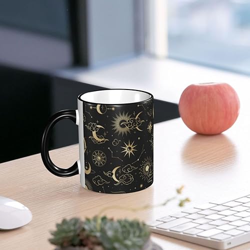Miniatura 6 de Taza de café vintage dorada con asa, taza de café de cerámica con asa, tazas de té, tazas para café, tazas para café, regalos para mujeres y
