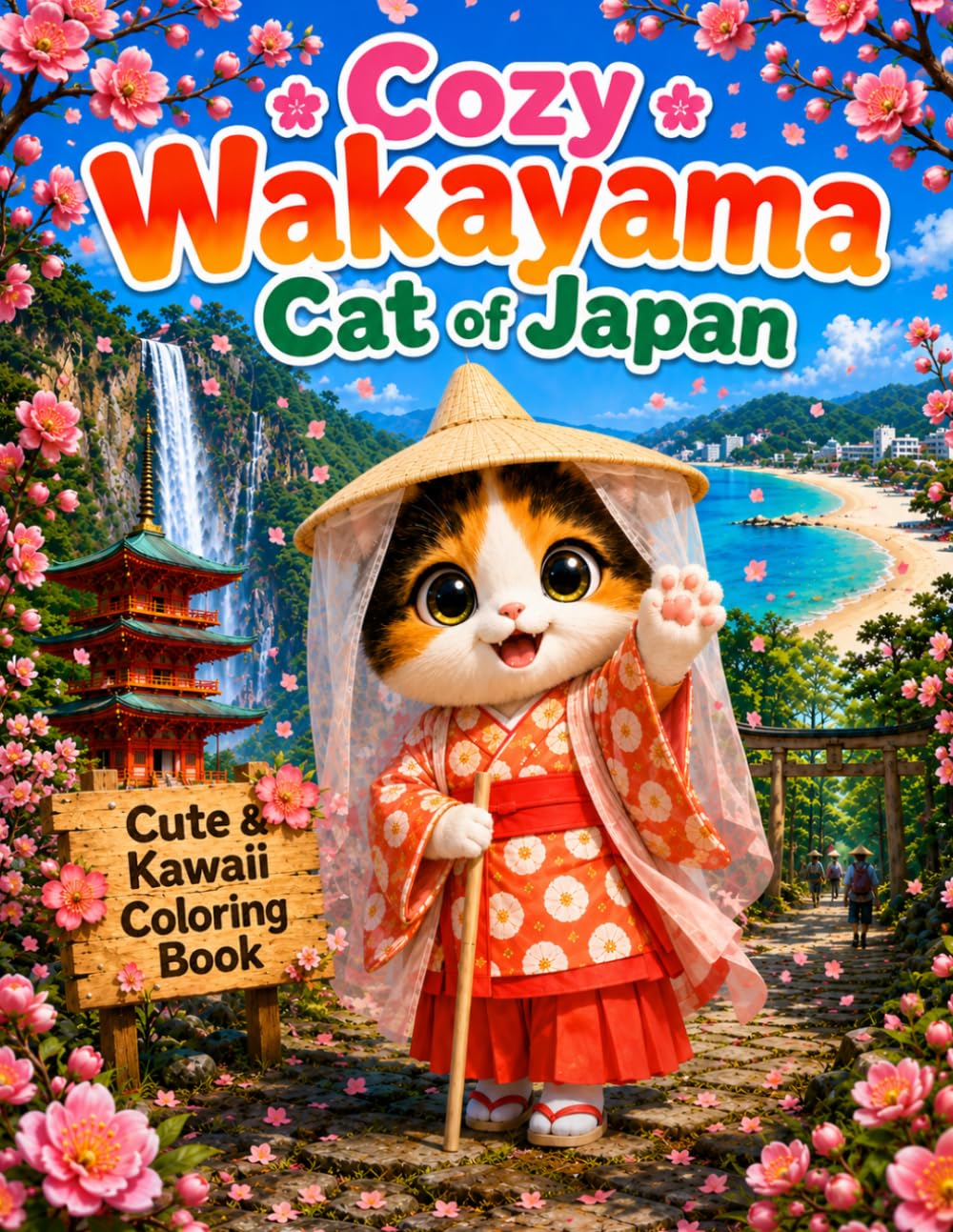 Cozy Wakayama Cat of Japan: 25 Cute Coloring Pages Featuring Wakayama's Famous Landmarks, Culture and Adorable Cats (Cozy Cat of Japan)