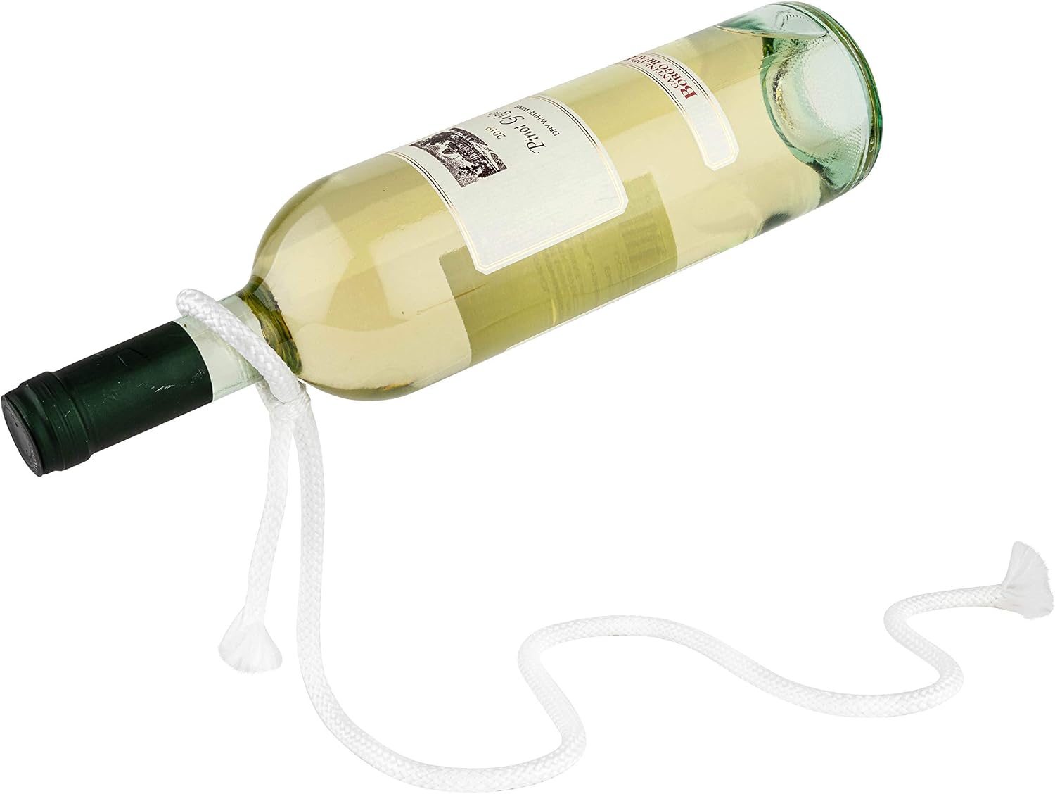 Rope Design Wine Holder - Elegant Wine Bottle Holder for Single Bottle - Kitchen Counter Decoration - Suspended Bottle Floating Illusion - Novelty Gift for Wine Enthusiasts