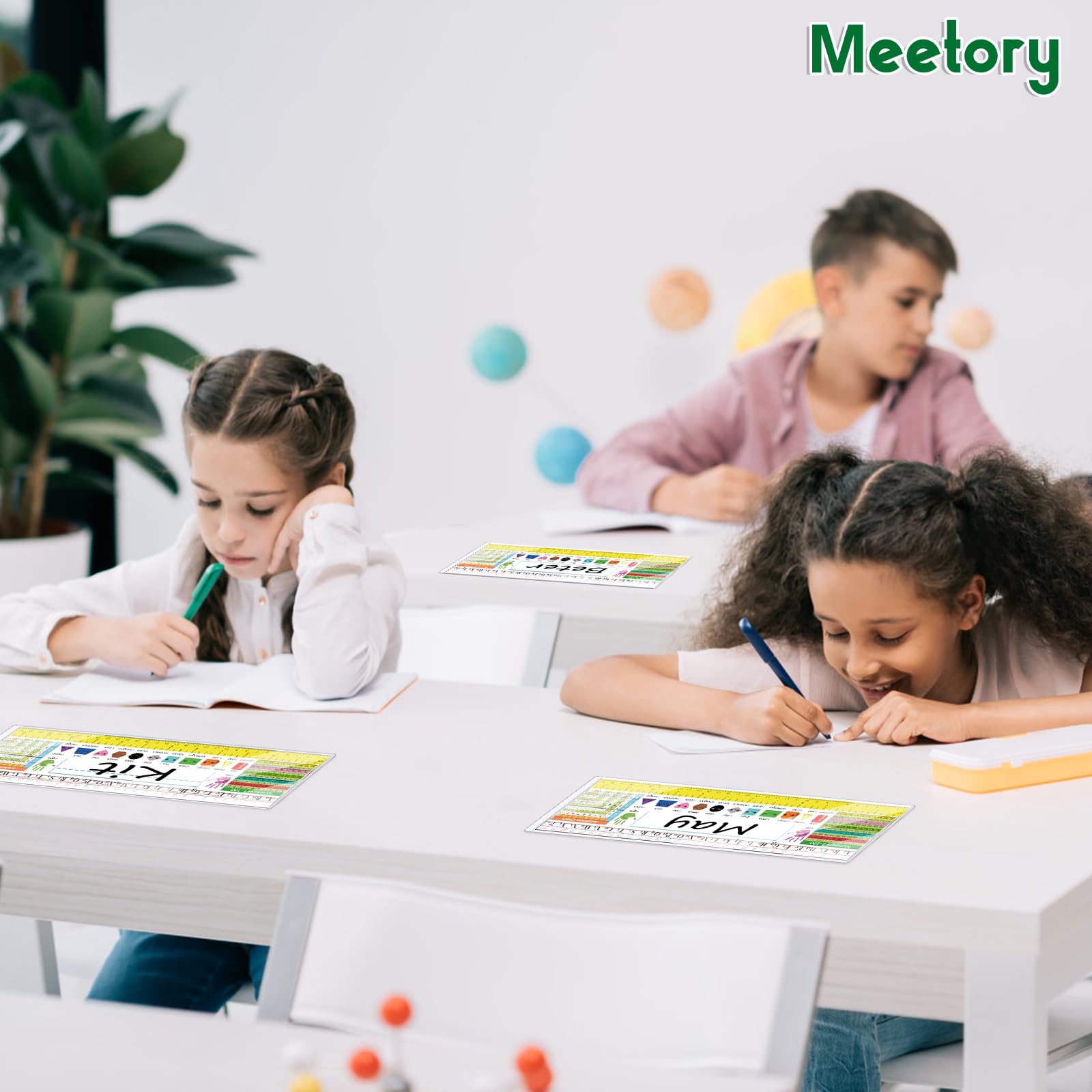 Meetory 25 Pieces 9.5" x 3.4" Clear Nameplate Pocket Thickened Self-Adhesive Desk Name Tag- Covers for School Classroom Desk, Office Supplies, No Residue(NOT Include Name Tags) - Image 6