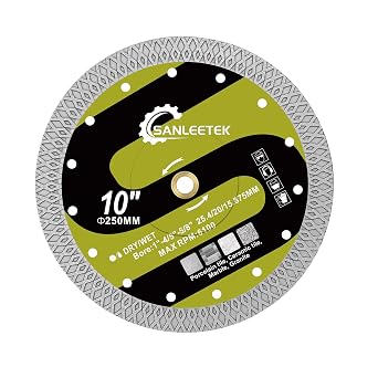 Diamond Tile Saw Blade 10"250mm - X Mesh Disc Cutter for Ceramic Tile Porcelain Marble Artificial Stone for Circular Saw SANLEETEK
