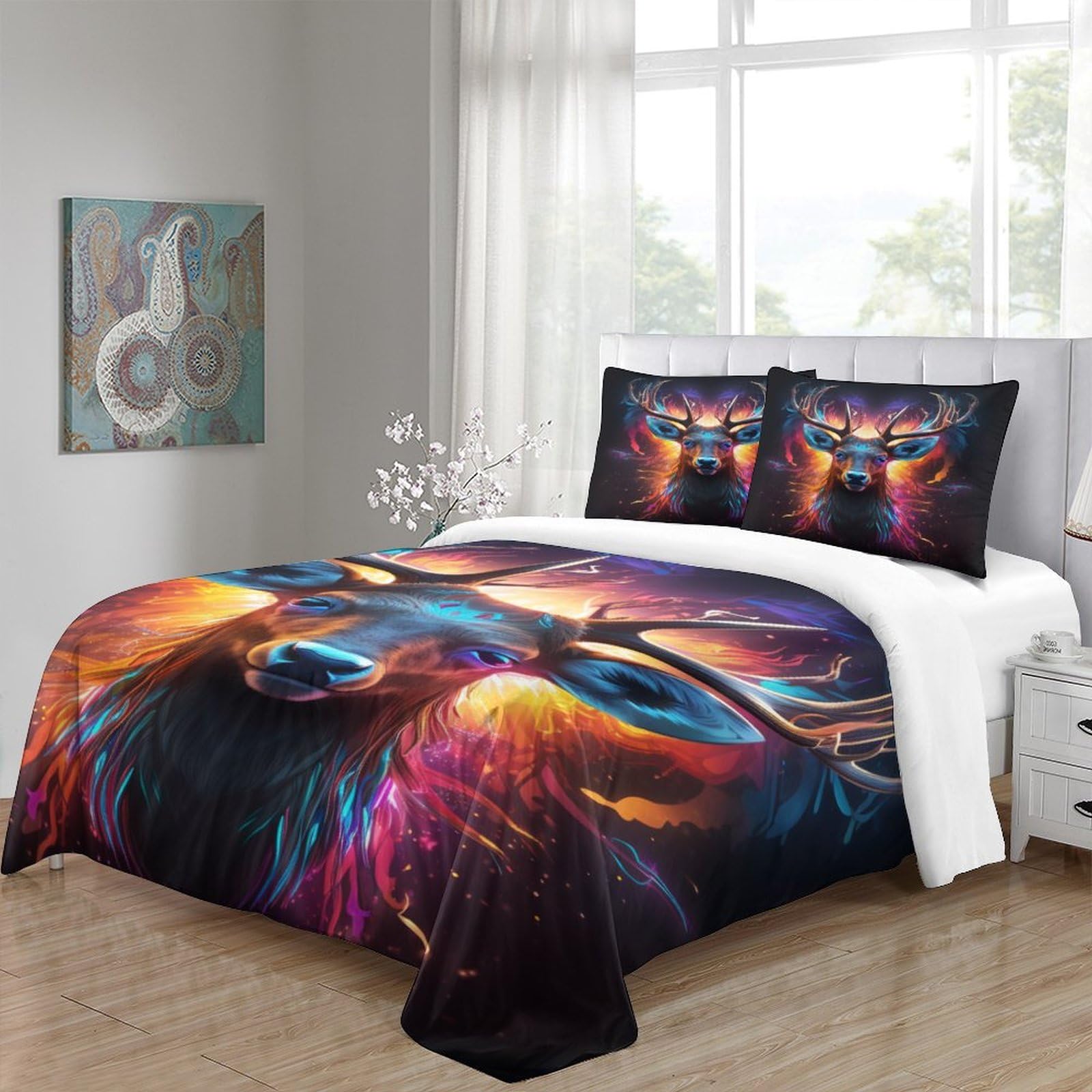 Stampato in 3D Pronipote tibetano Copertina Stampata Microfibra Disegnata Biancheria Da Letto Ipoallergenico Con 2 Federe,King（220x240cm）, Per Ragazzi Adulti