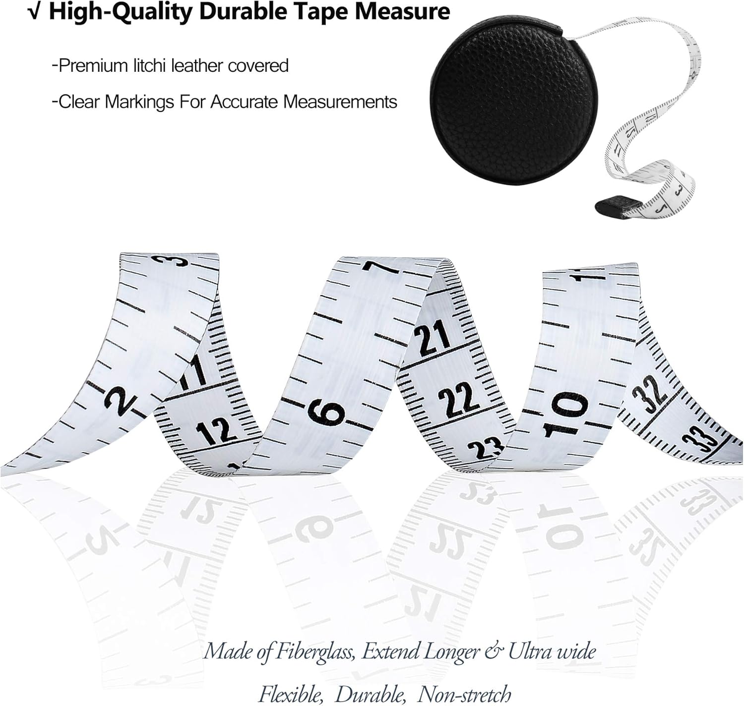3m/120 Tape Measure Body Measuring Tape for Body Cloth Tape Measure for Sewing Fabric Tailors Medical Measurements Tape Dual Sided Sewing Cloth Tailor Craft Ruler Retractable (Black, 1 Pack)