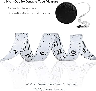 3m/120 Tape Measure Body Measuring Tape for Body Cloth Tape Measure for Sewing Fabric Tailors Medical Measurements Tape Dual Sided Sewing Cloth Tailor Craft Ruler Retractable (Black, 1 Pack)