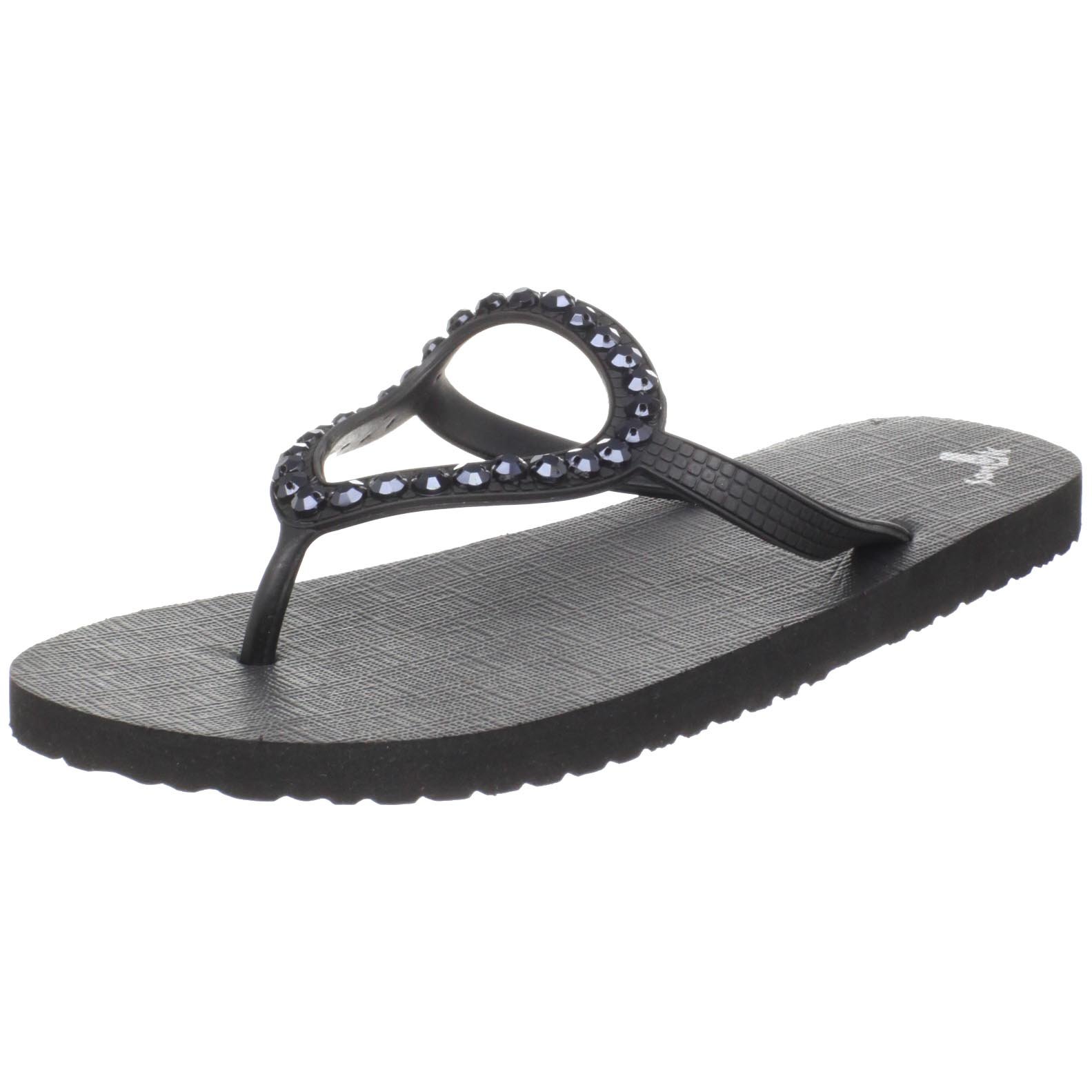 Sanuk Women's Ibiza Gypsy Thong Sandal,Gem Black,6 M US