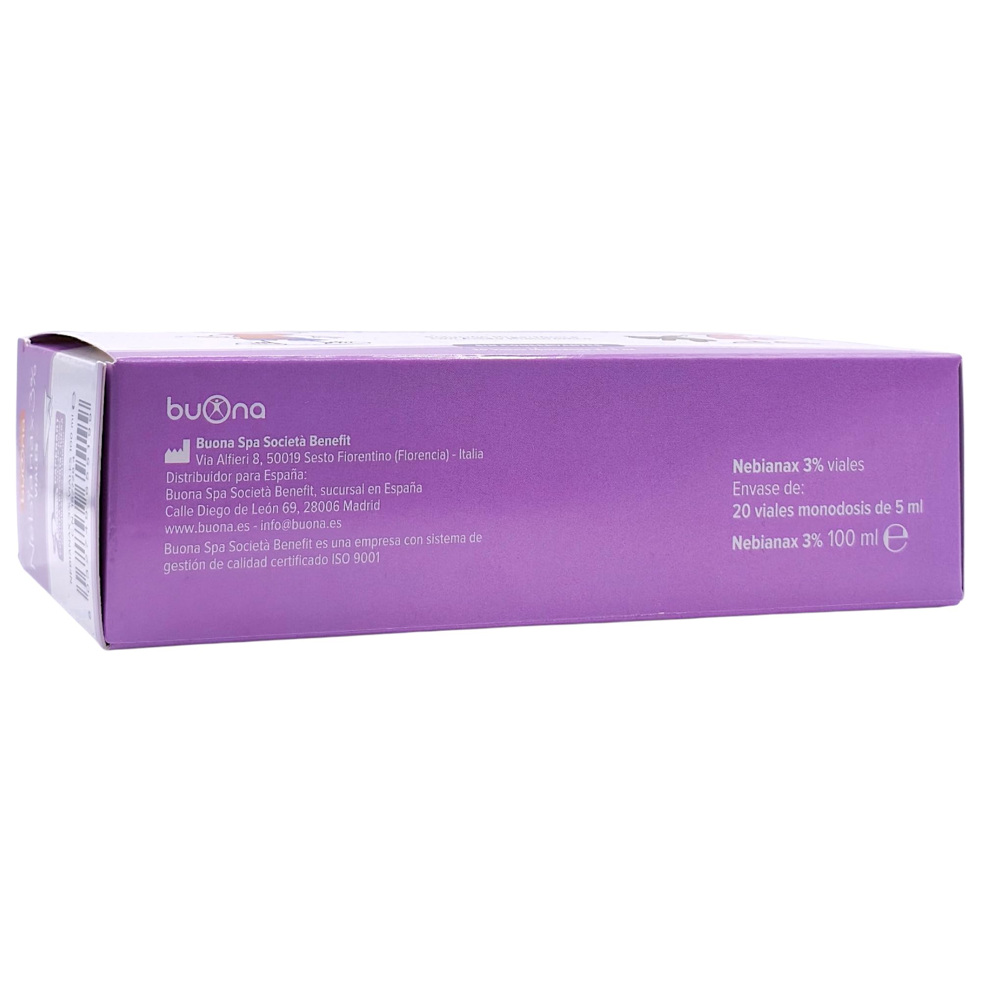 Buona Nebianax 3% Solución Salina Hipertónica con Ácido Hialurónico - Pack Ahorro 2 x 20 Viales de 5ml - Descongestivo Nasal para Bebés y Niños - Alivio Rápido de Mocos y Congestión - Nebial