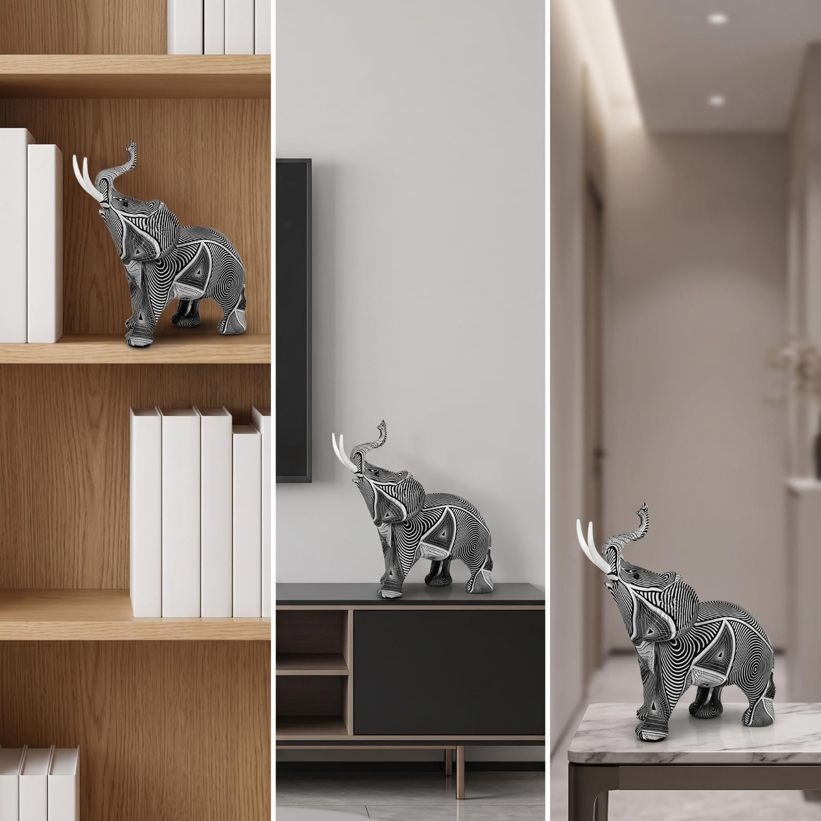 Figura con Líneas Geométricas Abstracto | Geométrico, coración, para Estantería, Oficina, Recibidor,