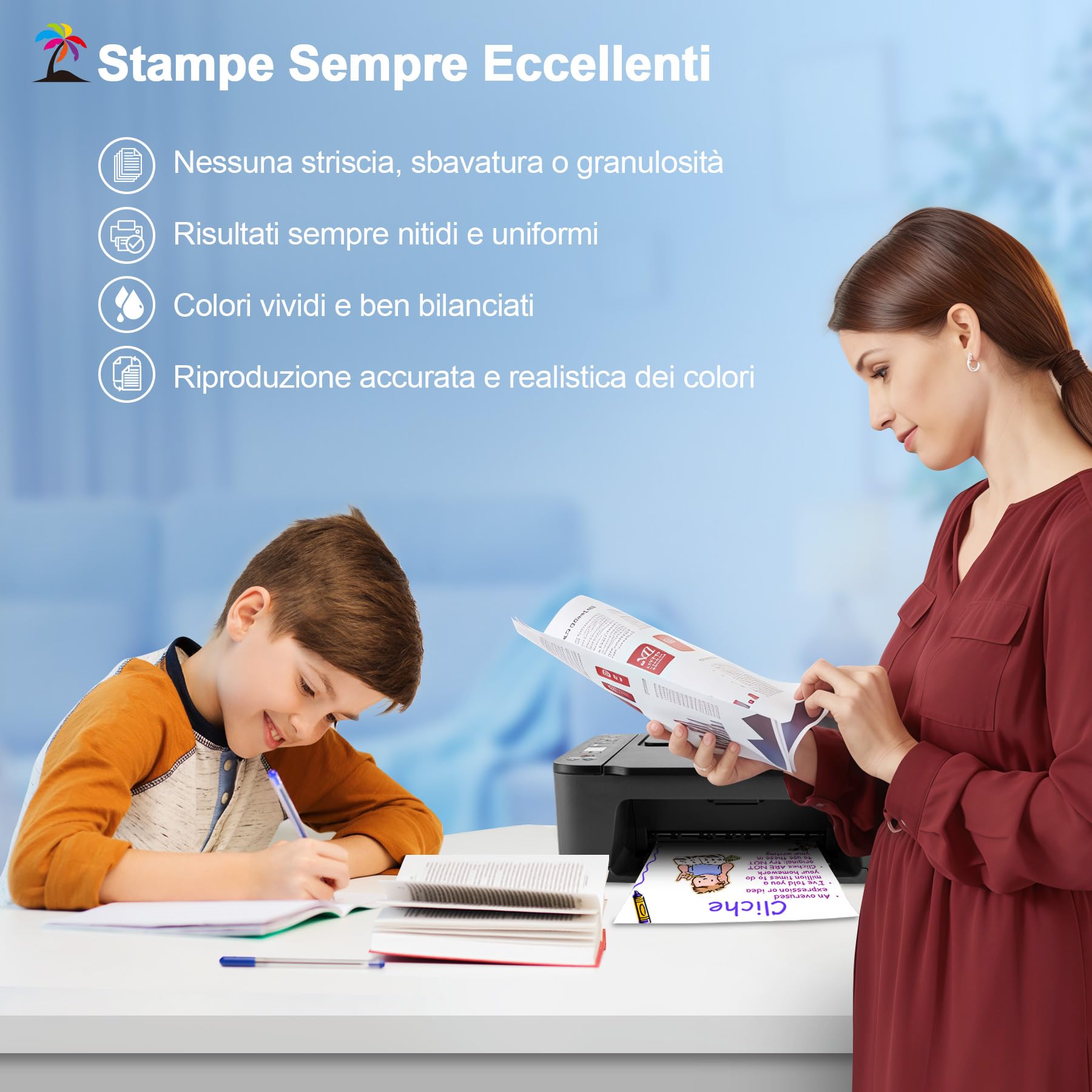 Palmtree 540XL 541XL Multipack Compatibile con Cartucce Canon 540 541 XL per Canon PIXMA MG3650s MG3650 MG3600 TS5150 TS5151 TS5100 MX535 MX475 MX395 Cartucce TS5150 PG540 Nero CL541 Colore - Vista 5