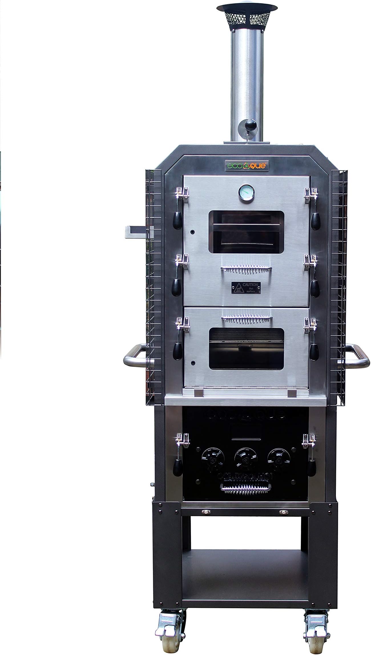 ECO-71010-STPK Generation 3 w/Starter Accessories Wood-Fired Oven & Smoker, Black & Stainless Steel