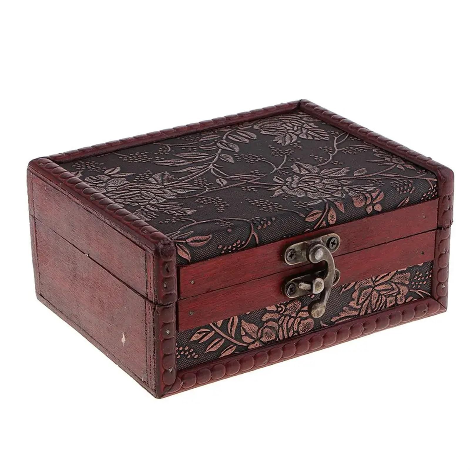 YShiuoL Wooden Storage Box Small Vintage Wooden Trinket Jewelry Desktop Sundry Cosmetics Decorative Box Storage Oraganizer Treasure Case(Color2)