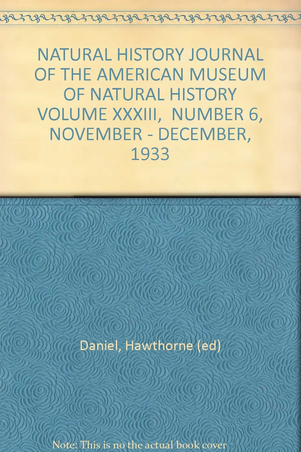 NATURAL HISTORY JOURNAL OF THE AMERICAN MUSEUM OF NATURAL HISTORY