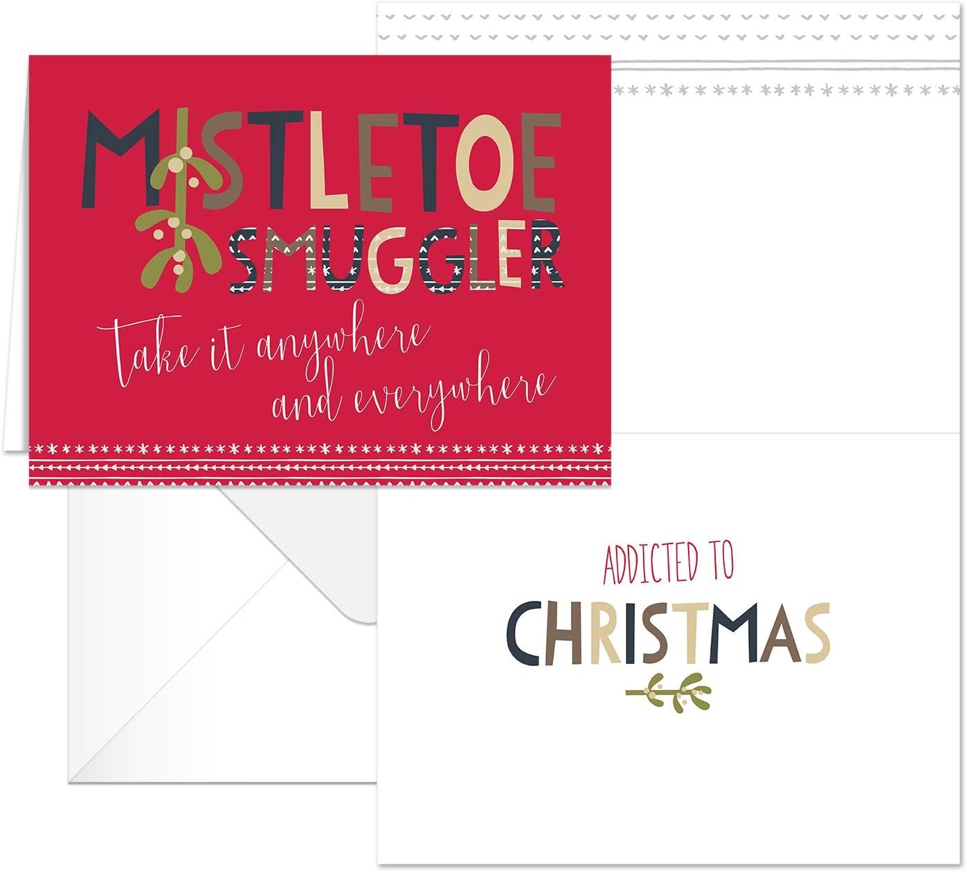 Canopy Street Festive Season Christmas Cards / 25 Holiday Cards With White Envelopes / 5 Winter Seasonal Designs / 4 5/8" x 6 1/4" Holiday Greeting Cards