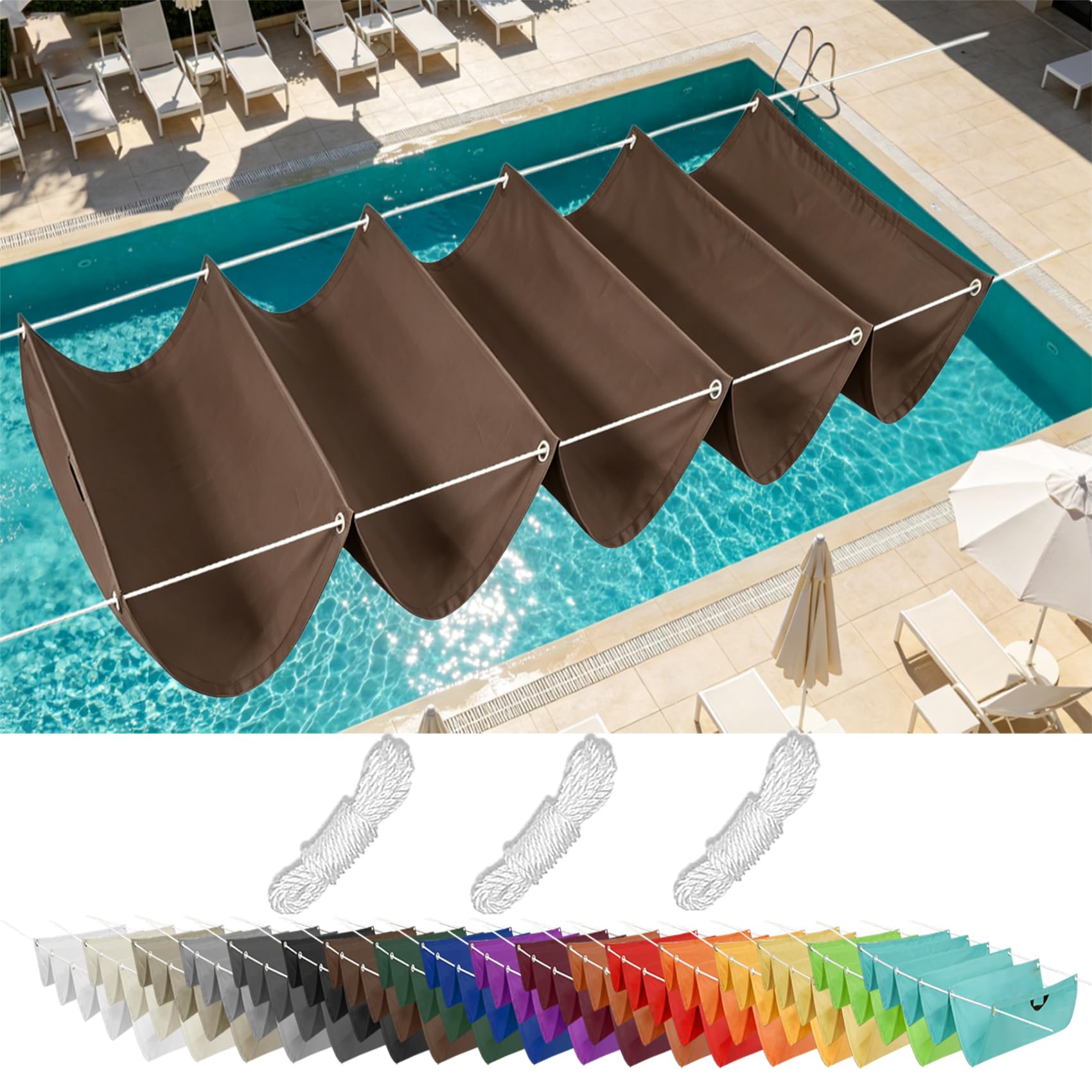 Voile rétractable wave pour gazebo : profitez du jardin sous cette toile brune