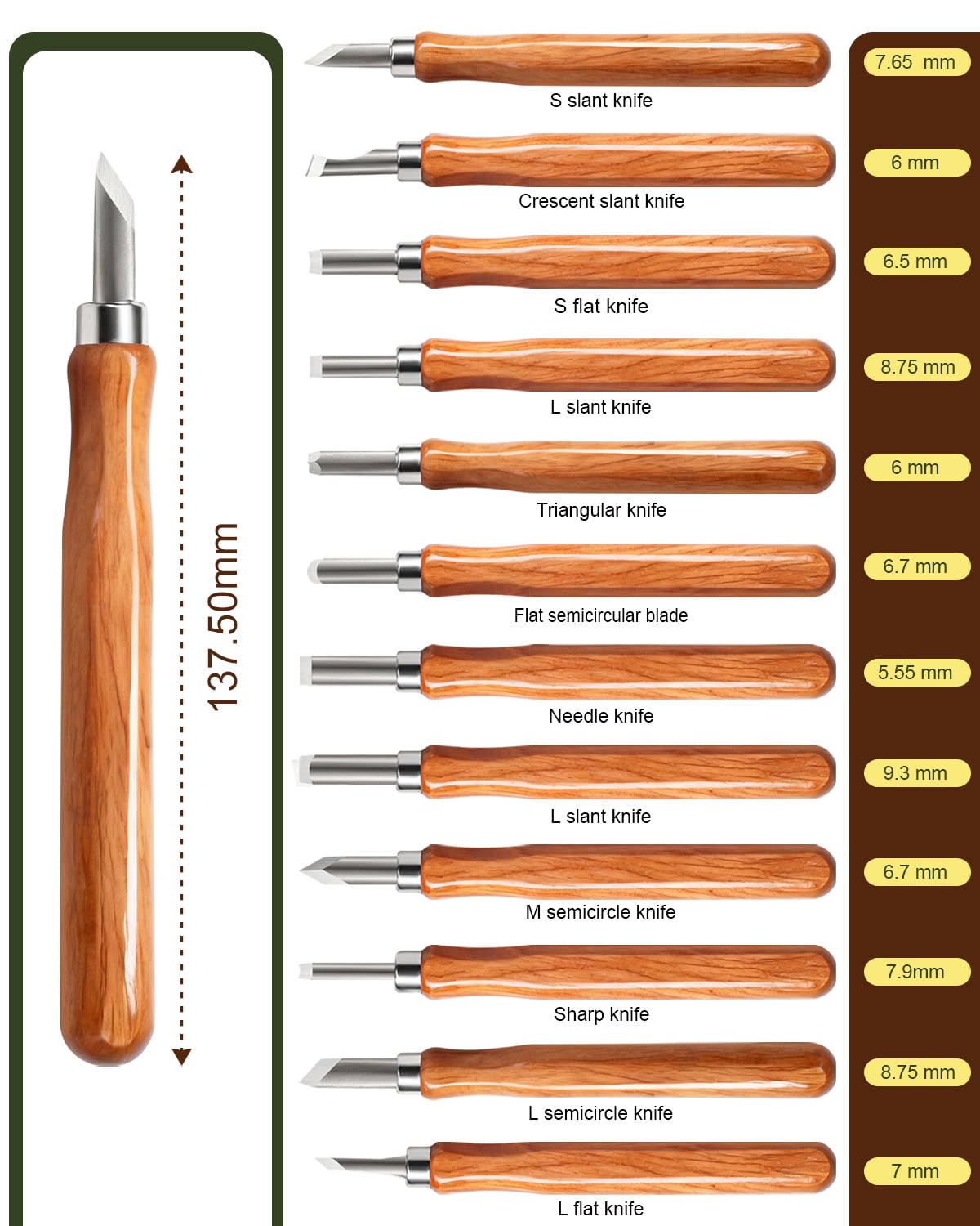 MAIKEHIGH 16pcs Kit Intaglio Legno, Intaglio Legno Cinceles de Talla Per Principianti Professionisti Bambini Scalpelli con Guanti Resistenti Al Taglio