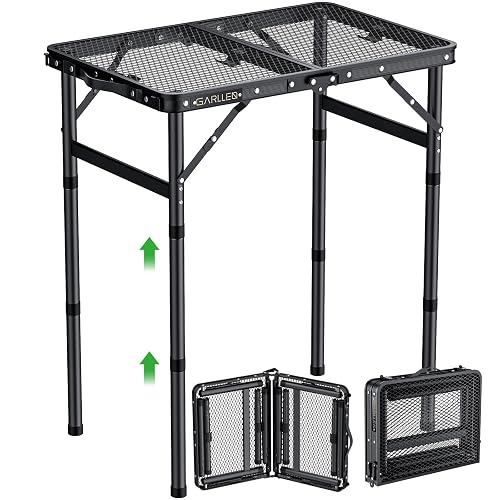 GARLLRN Table de Barbecue Pliante de 0,6 m, 3 Hauteurs
